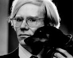 Andy Warhol, with Archie, by Jack Mitchell, 1973